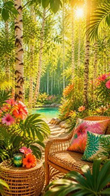 Tropicalcore Aesthetic wall art print example