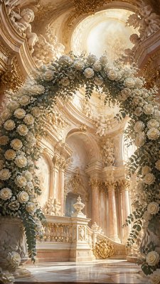Baroque Architecture wedding invitation example