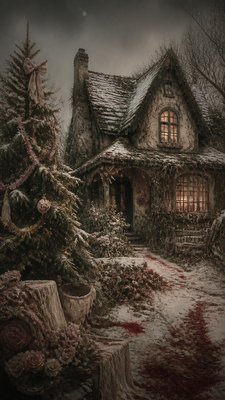 Dark Cottagecore Aesthetic Christmas card example