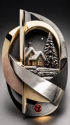 Modern Contemporary Jewelry Design Christmas card example