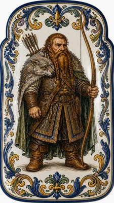 Majolica Ceramic Art Style tabletop character portrait example