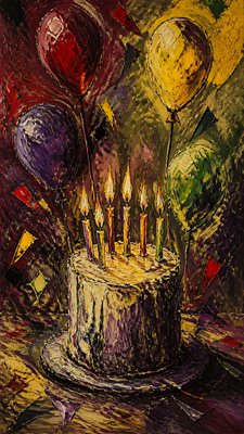 Expressionist Portrait Style birthday card example