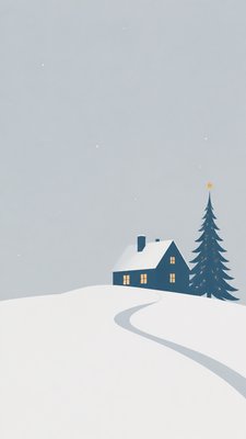 Minimalist Abstract Art Style Christmas card example