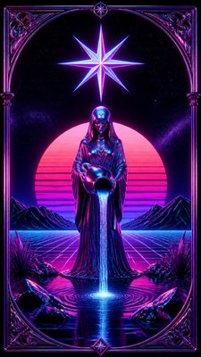 Synthwave Aesthetic tarot card example