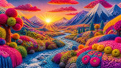 Yarn Bombing Street Art Style desktop wallpaper example