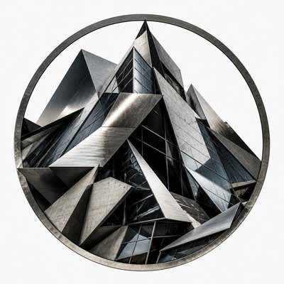 Deconstructivist Architecture logo concept example
