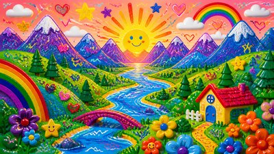 Kidcore Aesthetic desktop wallpaper example