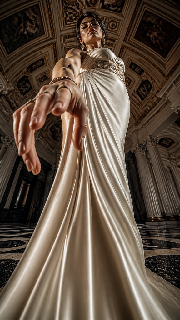 full-length portrait of an elegant figure — Dramatic Foreshortening Art Style