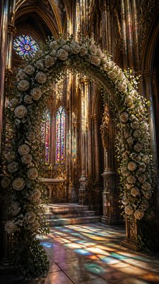 Gothic Cathedral Art wedding invitation example