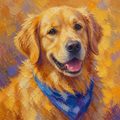 Impressionist Still Life Art Style pet portrait example