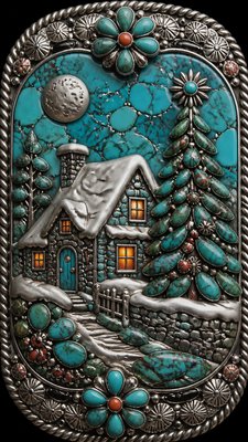 Southwestern Turquoise Jewelry Style Christmas card example