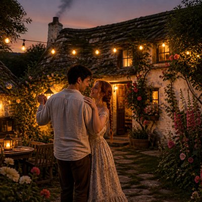 Cottage Vernacular Architecture couple portrait example