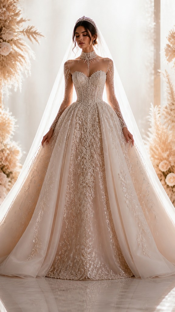 full-length portrait of an elegant figure — Bridal Couture Fashion Design