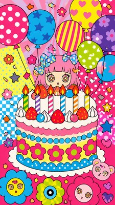 Superflat Art Style birthday card example