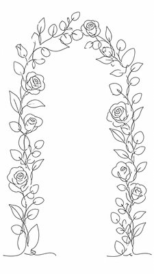 Single Line Minimalism Art Style wedding invitation example