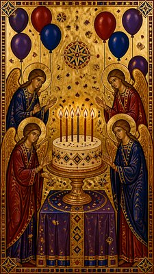 Byzantine Religious Art birthday card example