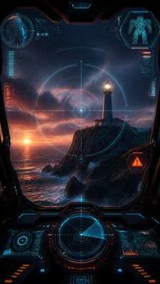Mecha Pilot Interface View poster example