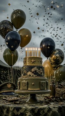 Military-Inspired Fashion birthday card example