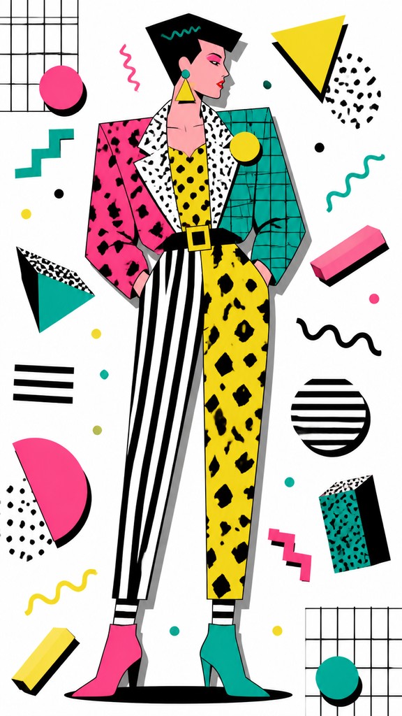 full-length portrait of an elegant figure — Memphis Design