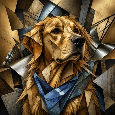 Deconstructivist Architecture pet portrait example