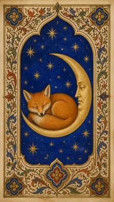Medieval Gothic Art baby announcement example