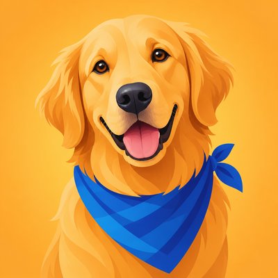 Vector Digital Art Style pet portrait example