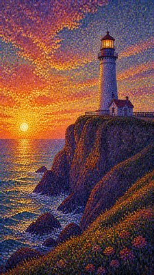 Pointillist Impressionism Art Style poster example