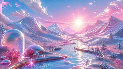 Y2K Aesthetic desktop wallpaper example