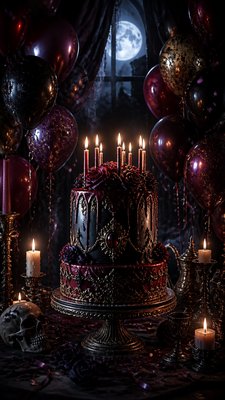Dark Gothic Art birthday card example