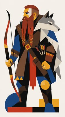 Bauhaus Art Style tabletop character portrait example