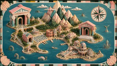Postmodern Architecture fantasy map example
