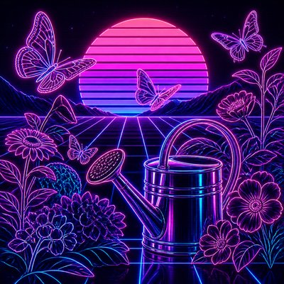 Synthwave Aesthetic coloring page example