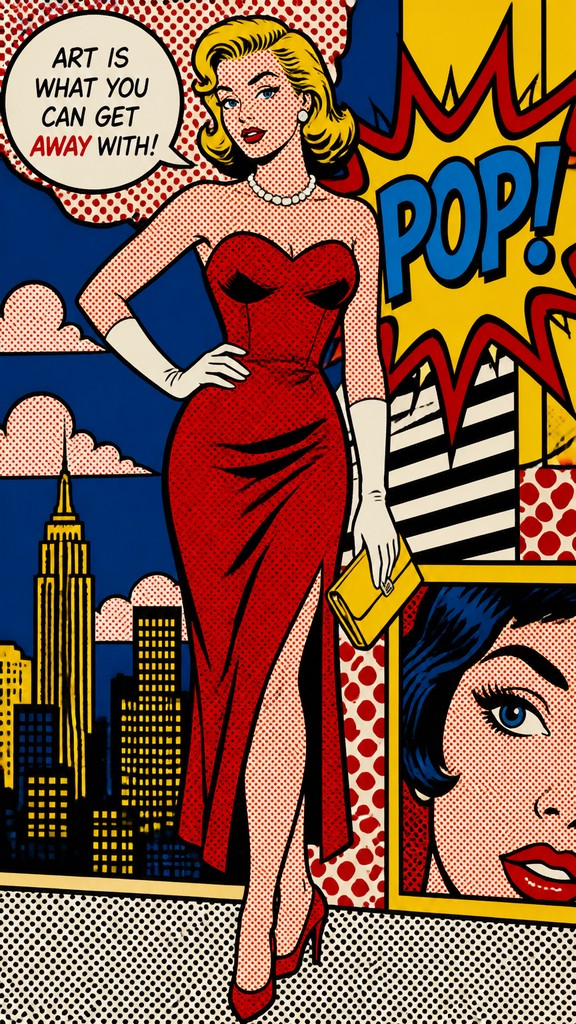 full-length portrait of an elegant figure — Pop Art Style