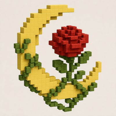 Blocky Art Style tattoo design example