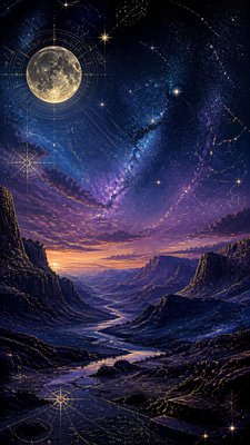 a desert canyon under a dramatic sunset sky, no people — Celestial Aesthetic wallpaper