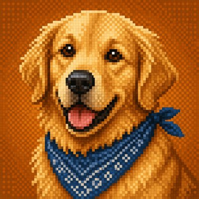 Pixel Digital Art Style pet portrait example