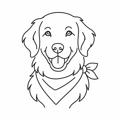 Line Art Icon Design pet portrait example