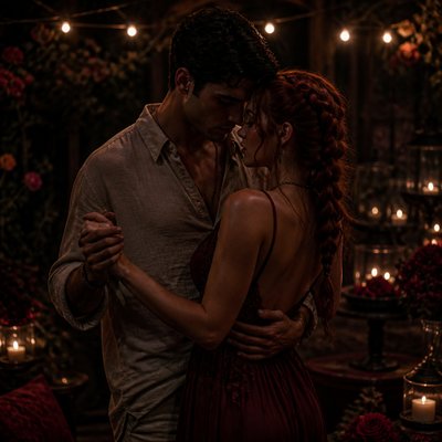 Dark Feminine Aesthetic couple portrait example