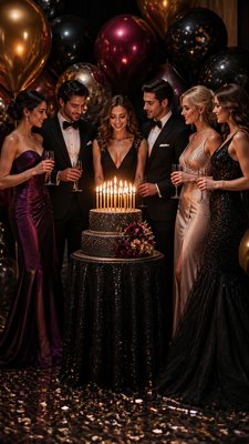 Formal Evening Wear Fashion birthday card example