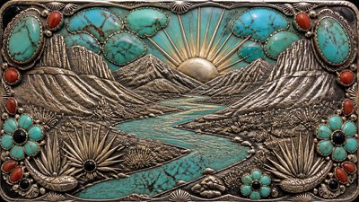 Southwestern Turquoise Jewelry Style desktop wallpaper example
