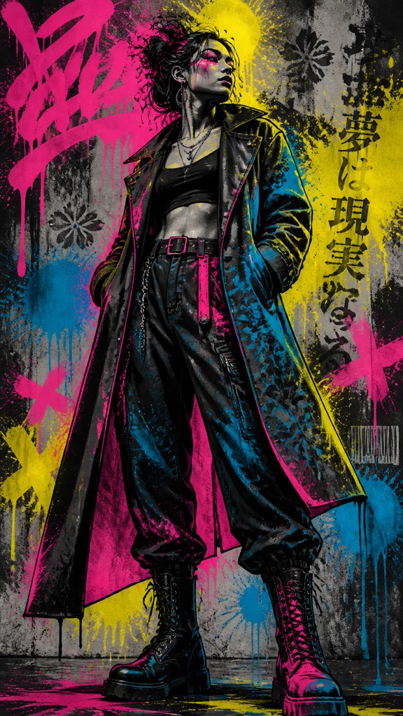 full-length portrait of an elegant figure — Graffiti Modern Art Style
