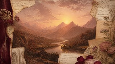 Romantic Academia Aesthetic desktop wallpaper example