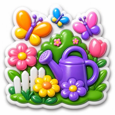 3D Puffy Sticker Design coloring page example