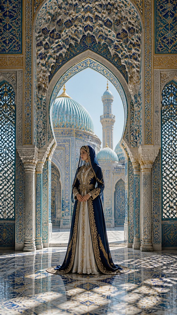 full-length portrait of an elegant figure — Islamic Architecture