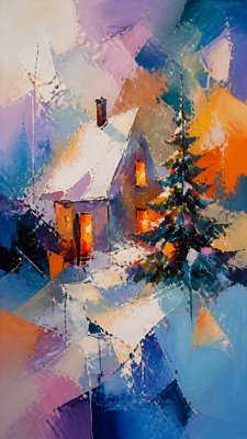 Abstract Art Style Christmas card example