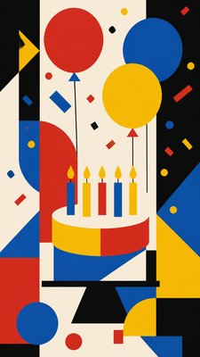 Bauhaus Art Style birthday card example