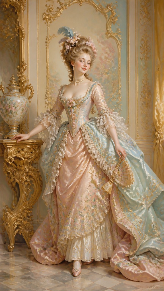full-length portrait of an elegant figure — Rococo Classical Art Style