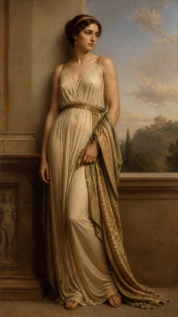 full-length portrait of an elegant figure — Classical Realist Figurative Art Style