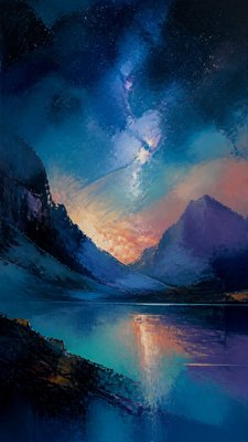 Abstract Landscape Art Style phone wallpaper