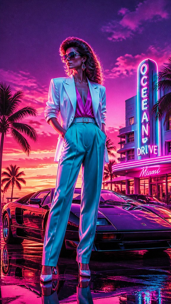 full-length portrait of an elegant figure — Miami Vice